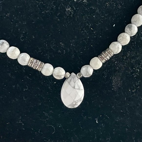 Women Necklace White Faux Stone Beads Fashion Jewelry Bracelet Multi use - Picture 3 of 6